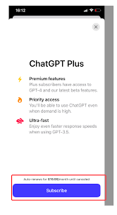 chatgpt如何升级gpt 4步骤四：通过苹果账号为ChatGPT订阅升级