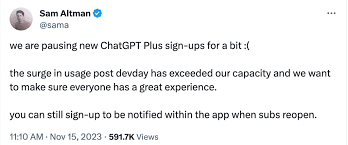 OpenAI宣布暂停ChatGPT Plus注册，网友炸锅(chatgpt plus停止注册)缩略图
